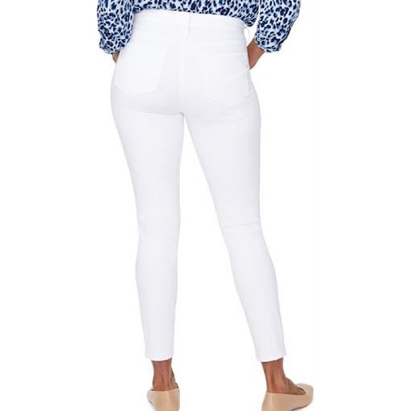 NYDJ Ami Exposed Button Fly Stretch Ankle Women's Jeans in Optic White - Picture 2 of 16